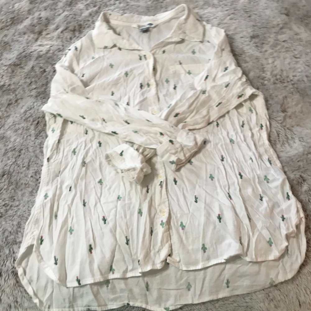 Old Navy Classic Shirt Cactus Print